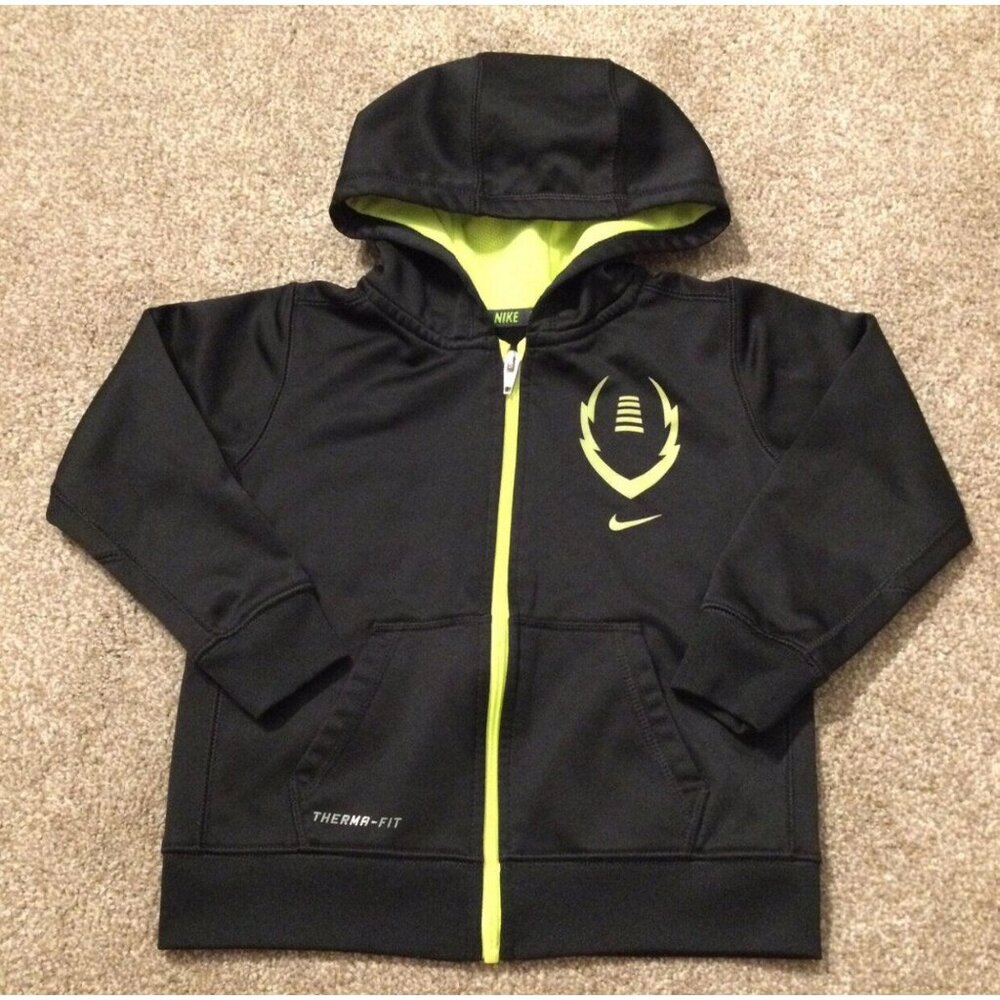 Sz 4 VGUC NIKE Black ThermaFit Hooded Jacket